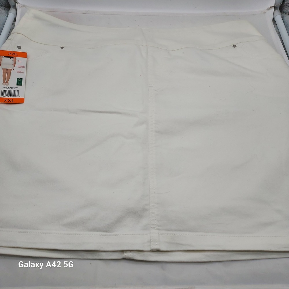 SC & Co Sportswear Womens XXL White Pull On Stretch Skort Cotton Blend 1508337